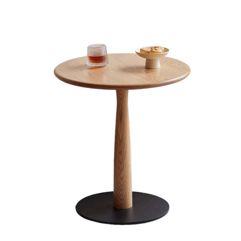 Traditional Rustic Oak Round Side Table