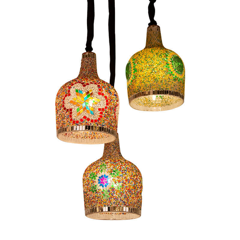 Modern Stained Glass Bottle Pendant Light