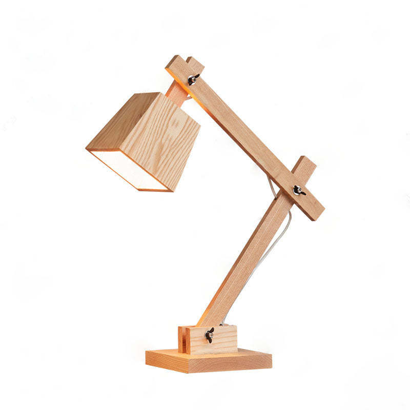 Japanese Solid Wood Trapezoidal Adjustable Lamp