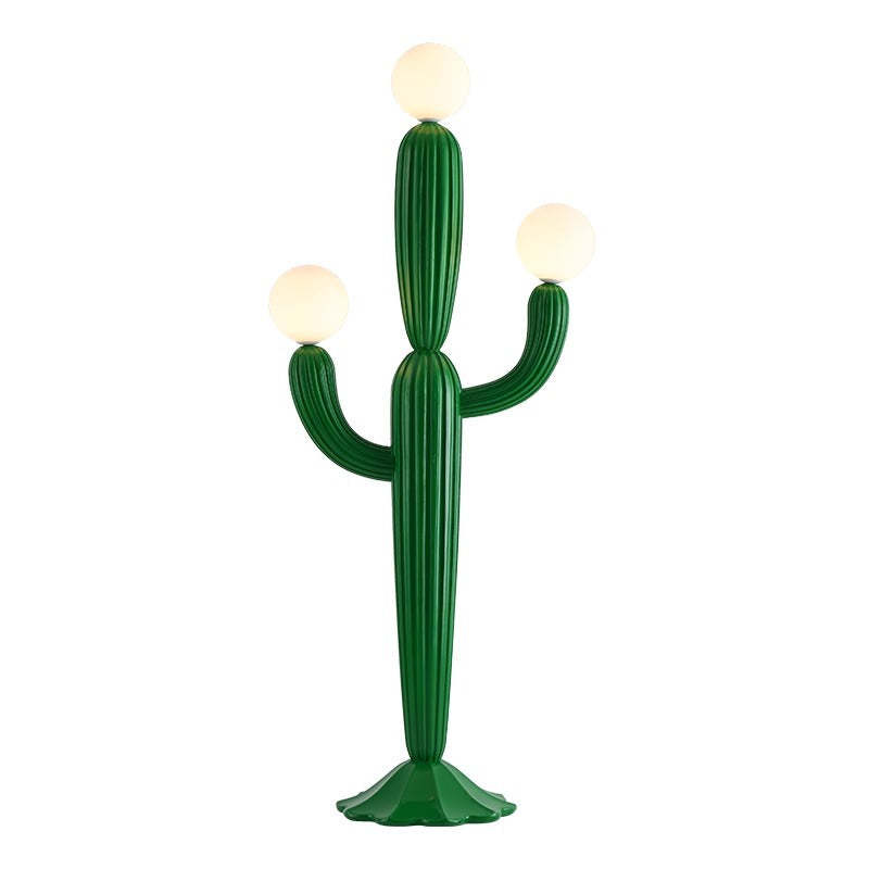 Contemporary Cactus Resin Glass 3-Light Floor Lamp