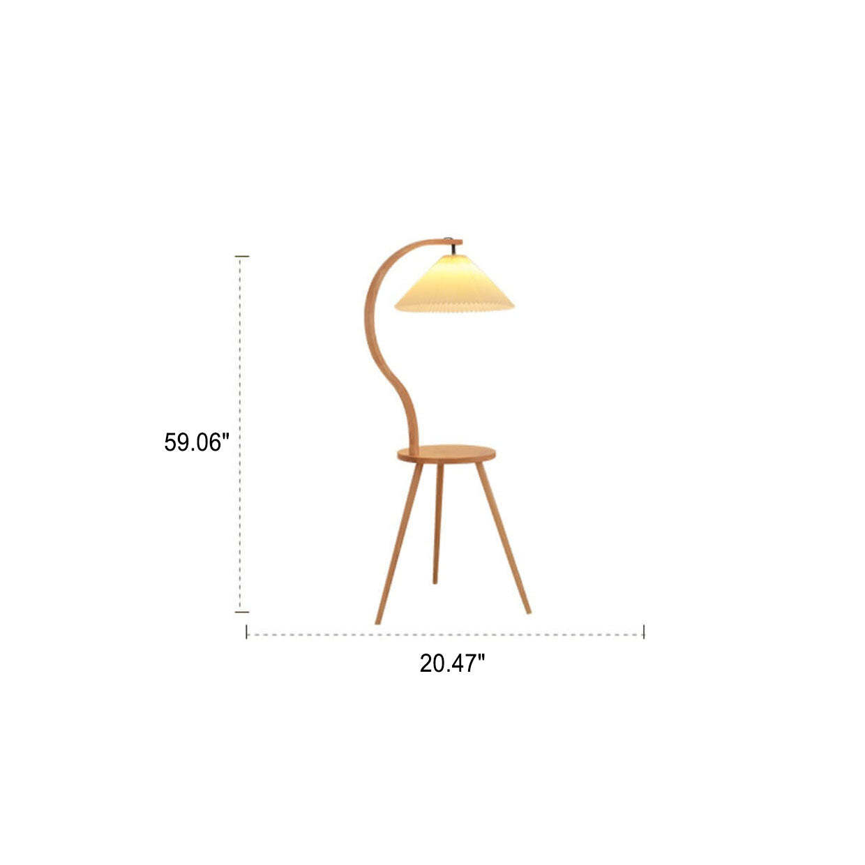 Vintage Pleated Solid Wood Tray Floor Lamp
