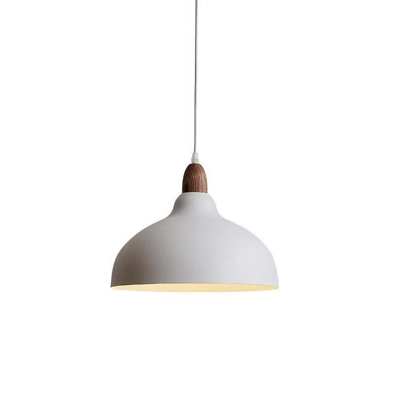 Japanese Solid Wood Dome Pendant Light