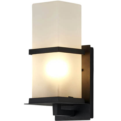 Industrial Column Frosted Glass Outdoor Wall Sconce