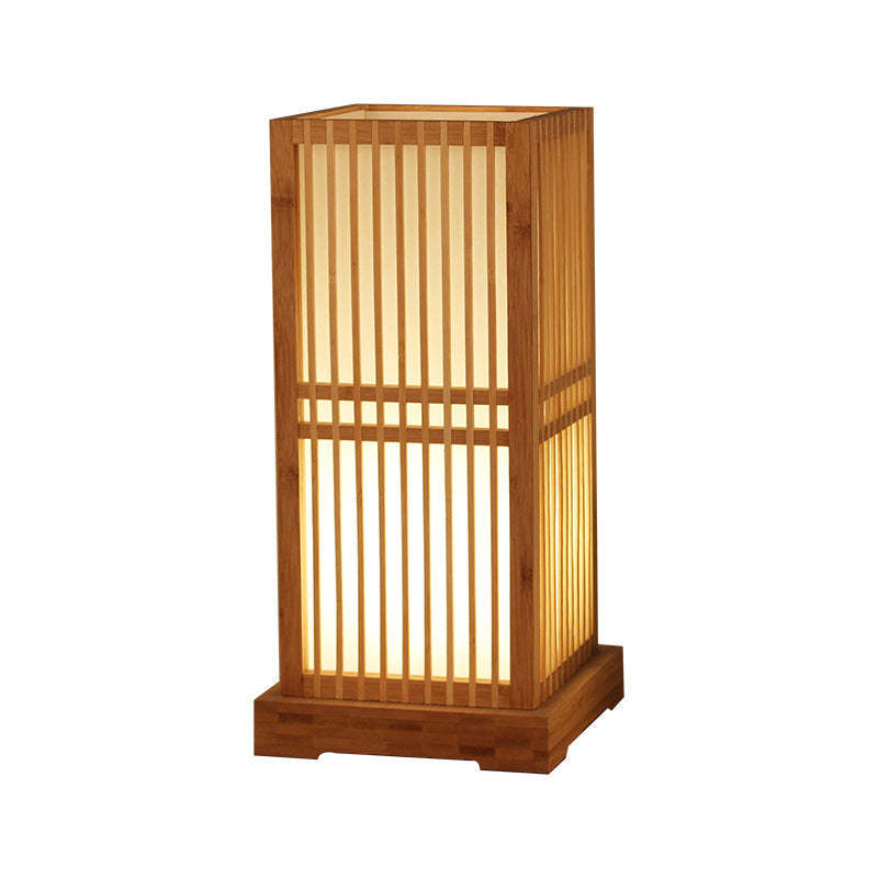 Japanese Wooden Square Column Table Lamp