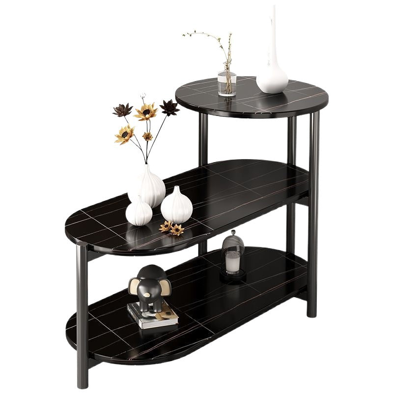 Minimalist Oval Iron 3-Tier End Table