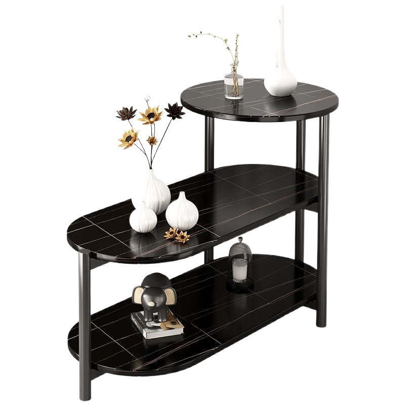 Minimalist Oval Iron 3-Tier End Table