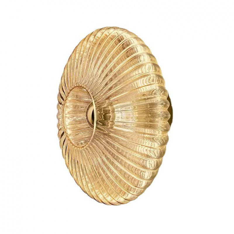 Nordic Vintage Striped Glass Disc Sconce