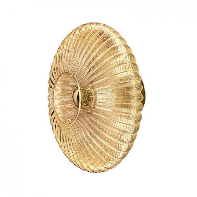 Nordic Vintage Striped Glass Disc Sconce