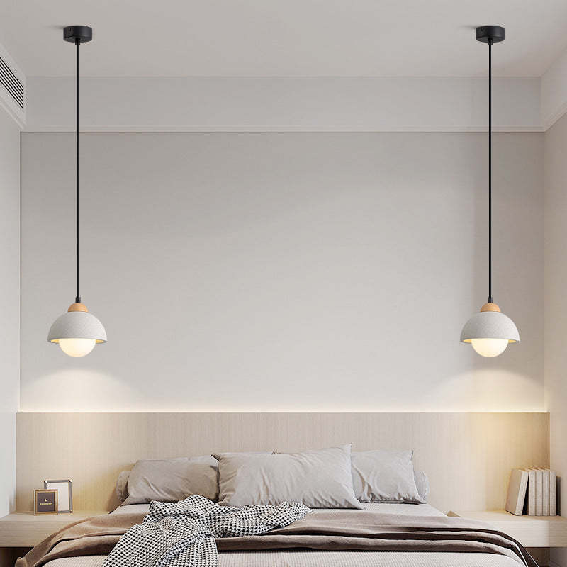 Scandinavian Cement Dome Glass Pendant Light