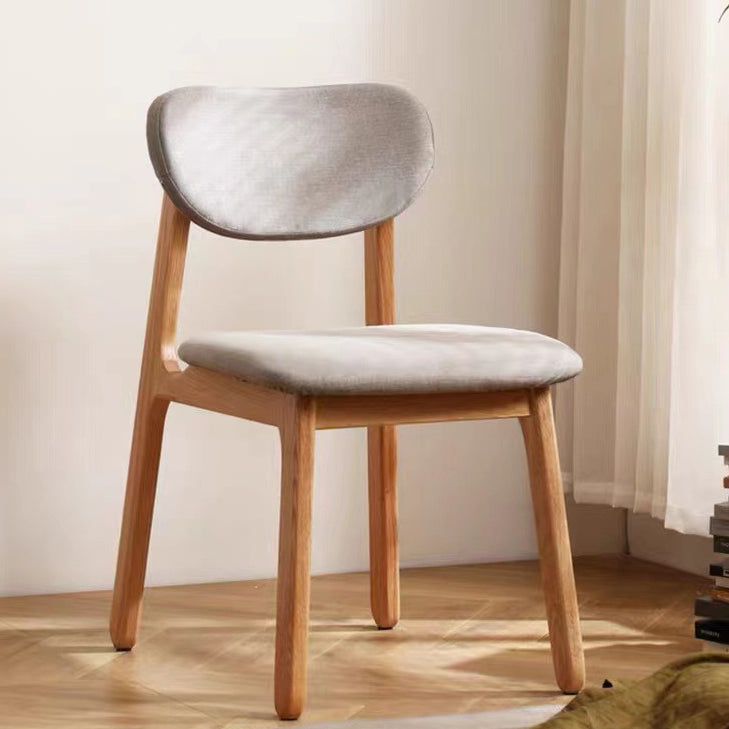 Modern Fabric Wood Dining Chair - Walnut