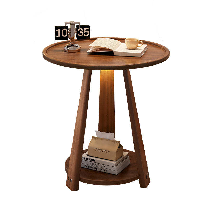 Nordic Round Wood 2-Tier Coffee Table