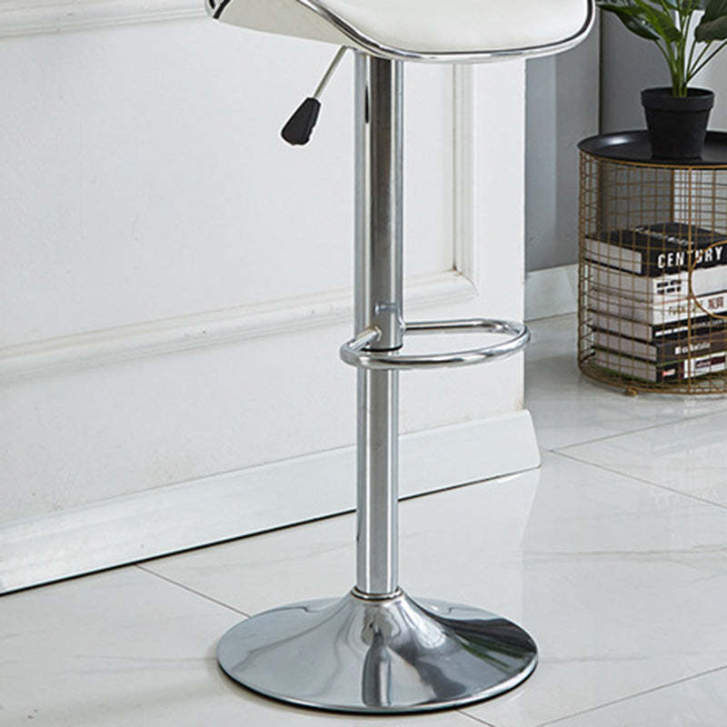 Industrial Curved PU Leather Swivel Bar Stool Wingback
