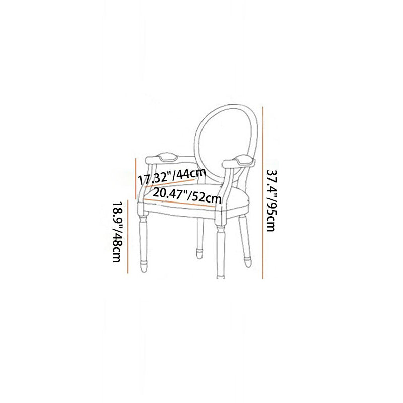 Retro Rubberwood Fabric Bird Deer Dining Chair