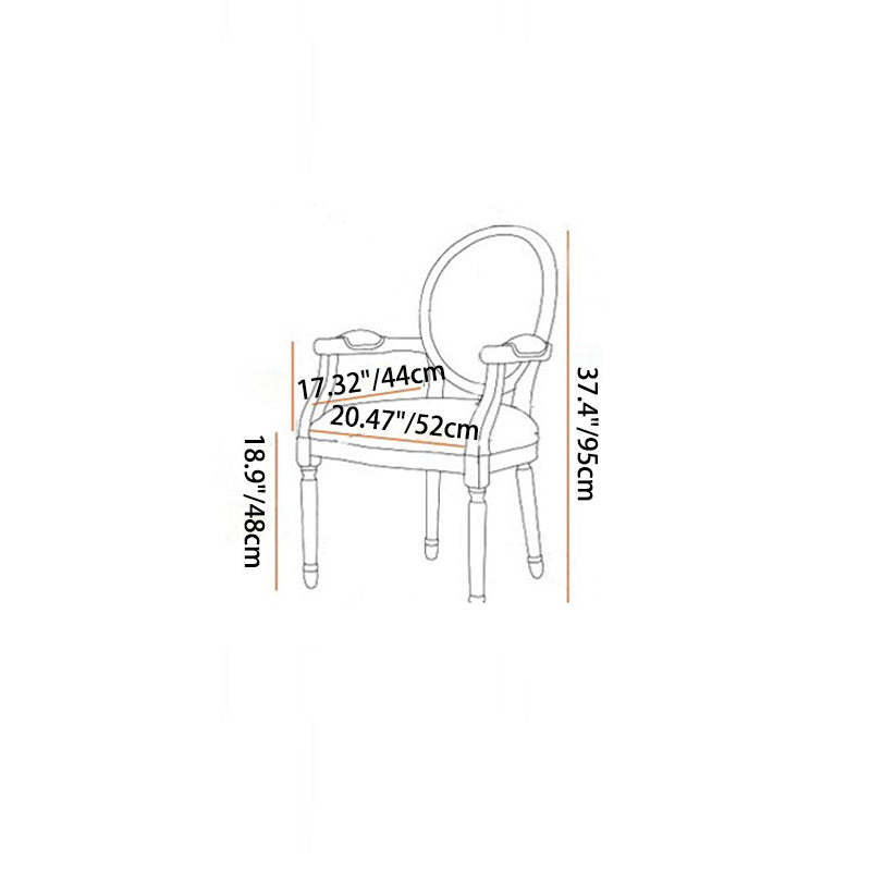 Retro Rubberwood Fabric Bird Deer Dining Chair