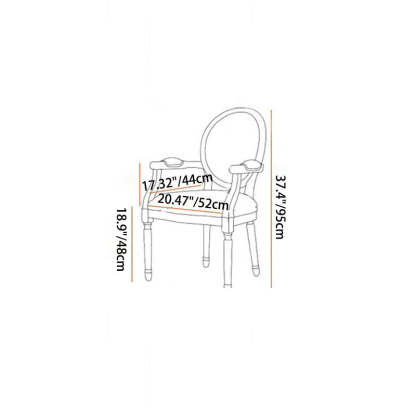 Retro Rubberwood Fabric Bird Deer Dining Chair