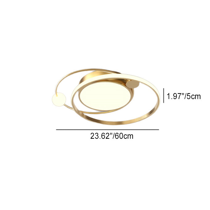 Minimalist Circle Iron Acrylic LED Flush Mount Light