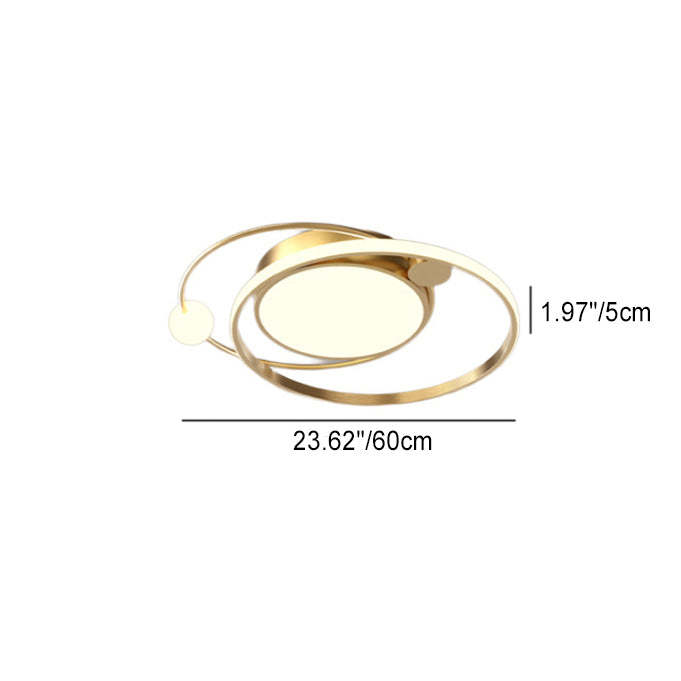 Minimalist Circle Iron Acrylic LED Flush Mount Light