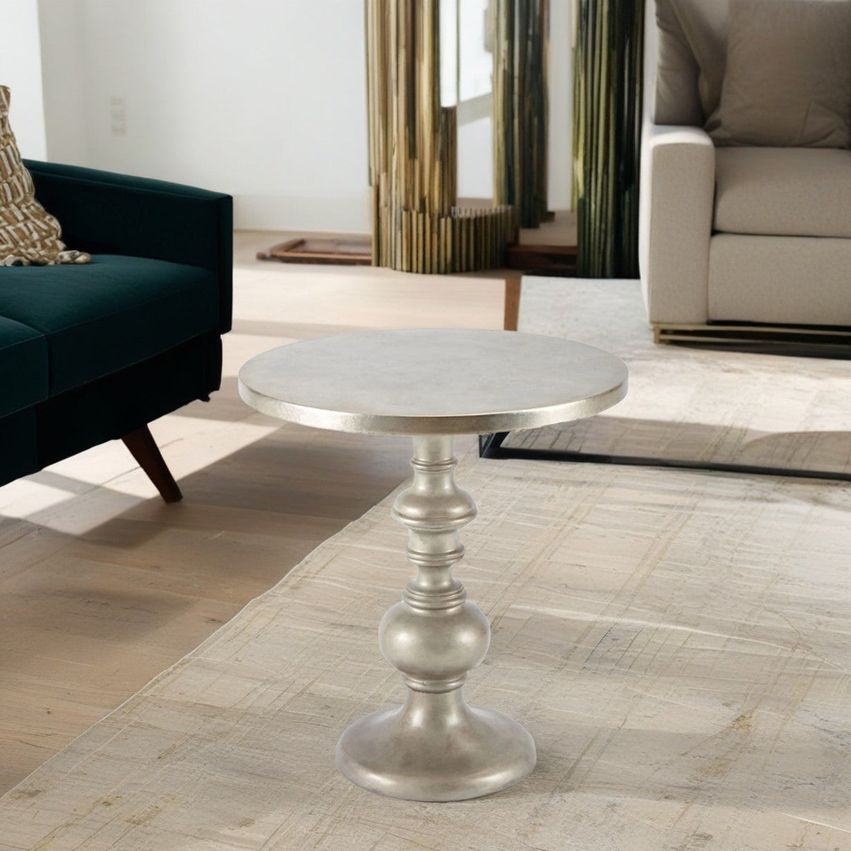 European Round Solid Wood End Table
