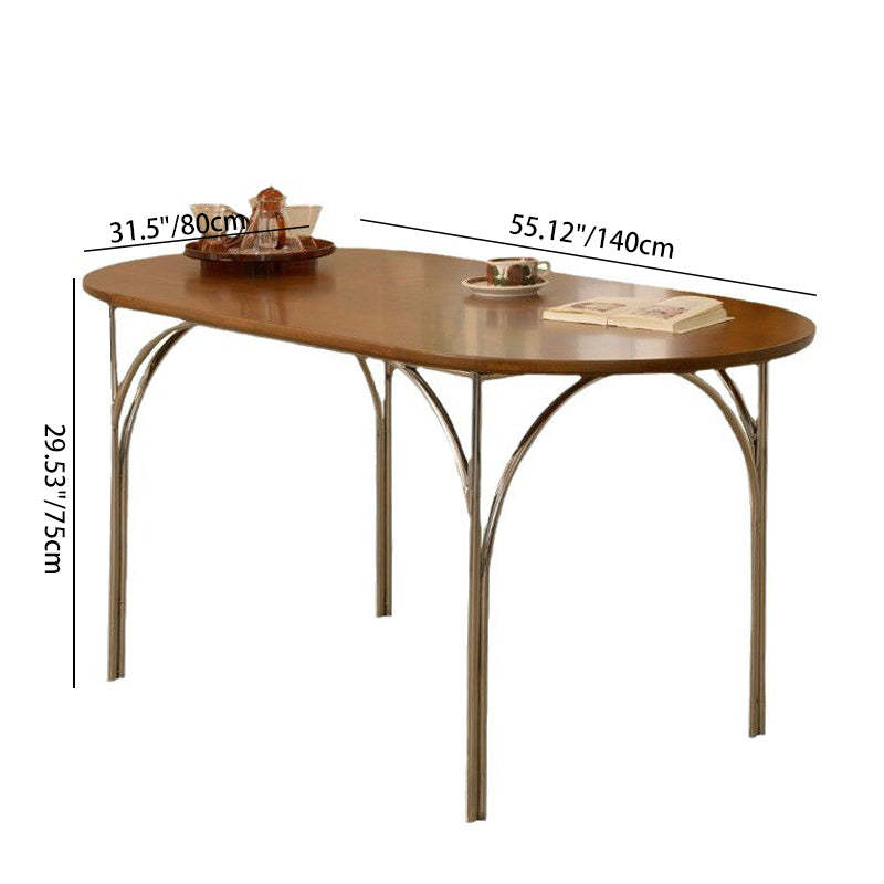 Vintage Pine Ash Wood Elliptical Dining Table For 4 — Ash Wood