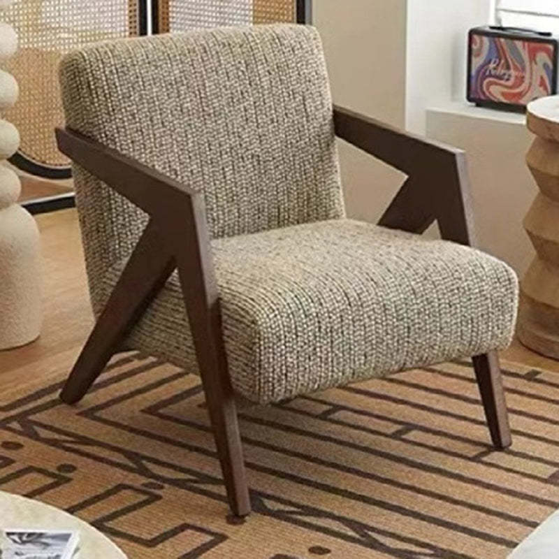 Nordic Fabric Wood Accent Chair