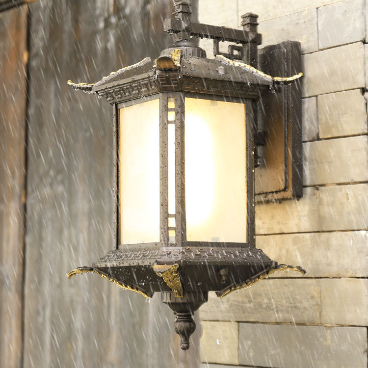 Chinese Aluminum Rectangular Tower Outdoor Wall Sconce