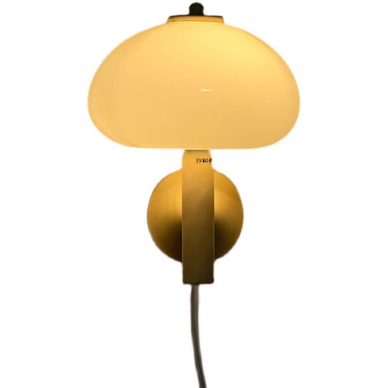 Nordic Vintage Milk Glass Dome Mushroom Sconce