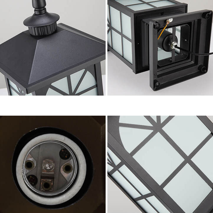 Chinese Frosted Aluminum Cage Post Landscape Light