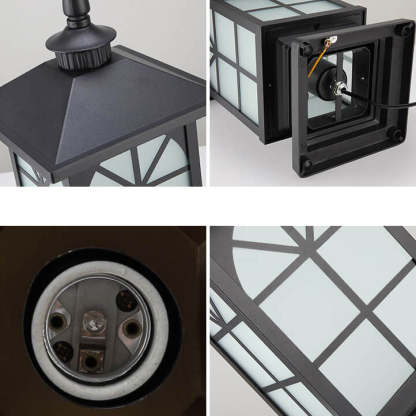 Chinese Frosted Aluminum Cage Post Landscape Light