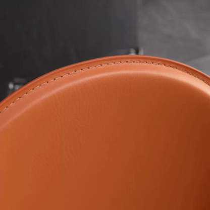 Minimalist Half Oval Leather Metal Dining Chair