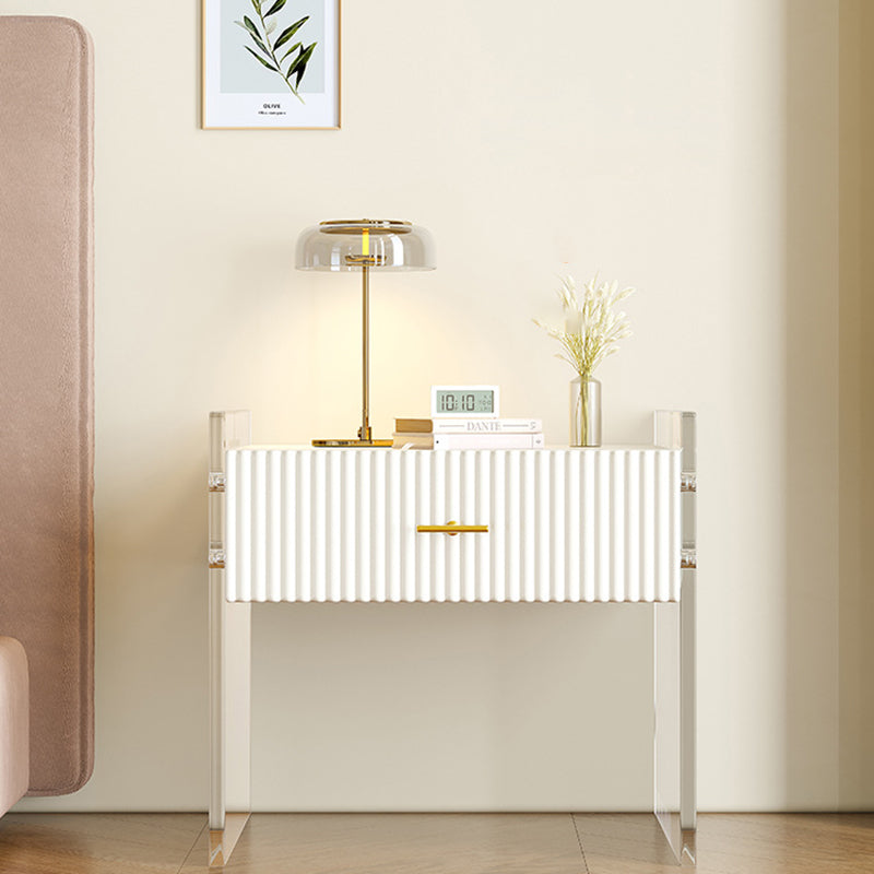 Modern Acrylic Rectangular Nightstand 1-Drawer