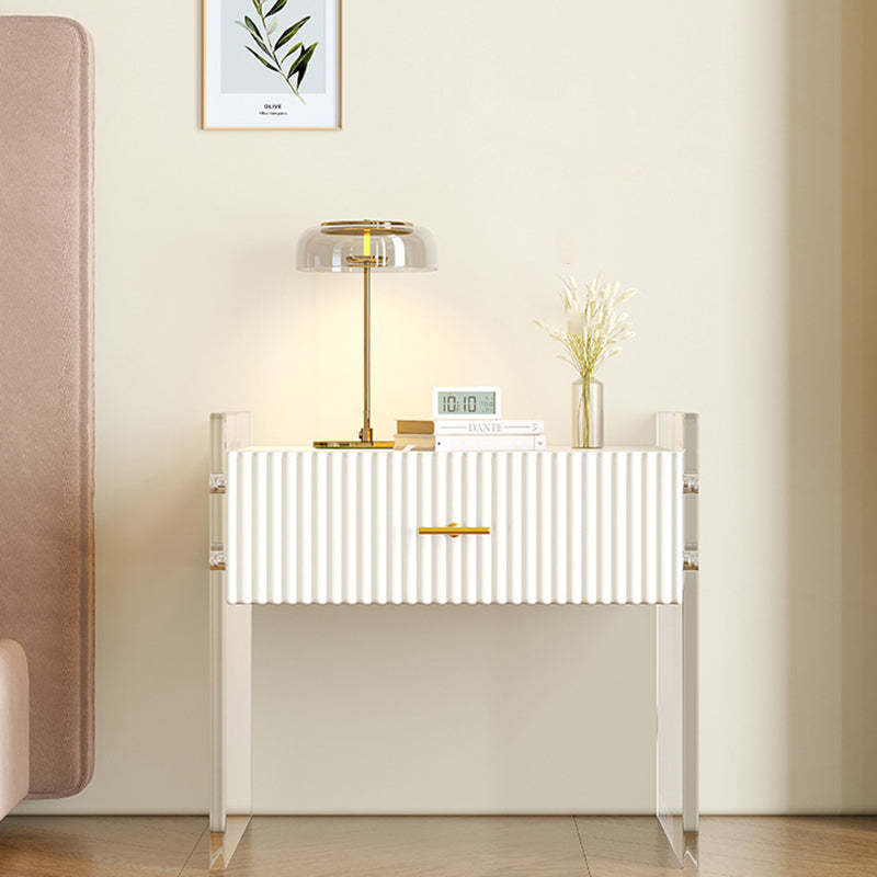 Modern Acrylic Rectangular Nightstand 1-Drawer — A