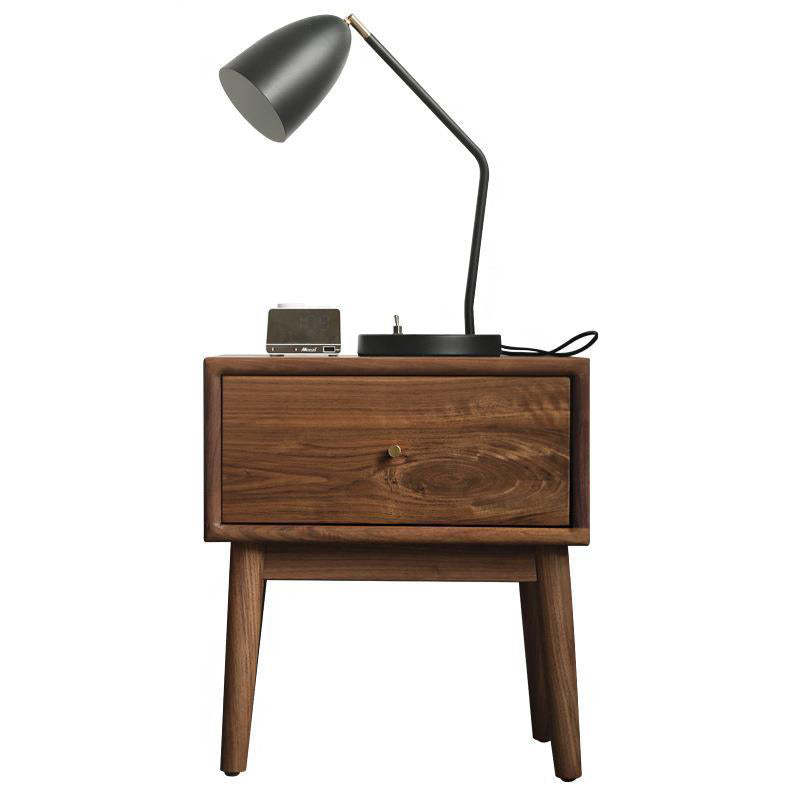 French Rectangular Wood 1-Drawer End Table