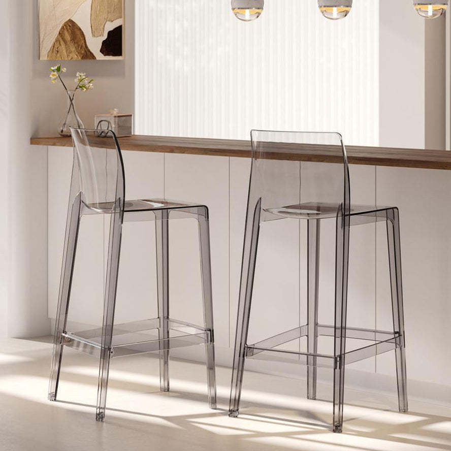 Scandinavian Square Bar Stool — Amber