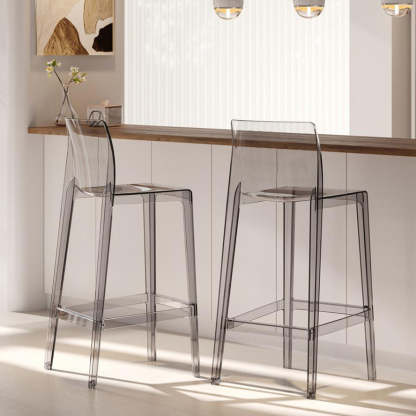 Scandinavian Square Bar Stool — Amber