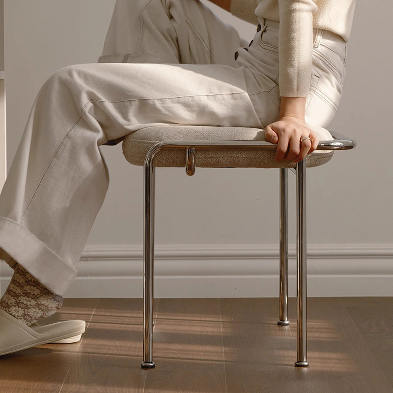 Scandinavian Backless Upholstered Vanity Stool