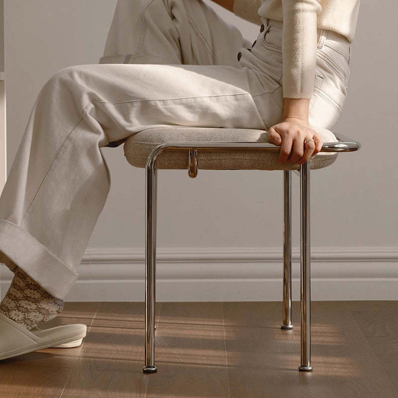 Scandinavian Backless Upholstered Vanity Stool
