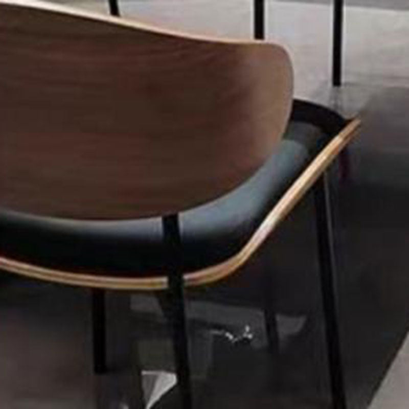 Modern Loop-Back Microfiber Leather Dining Chair