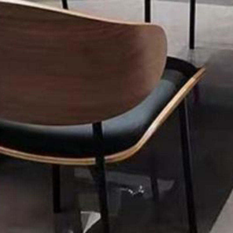 Modern Loop-Back Microfiber Leather Dining Chair