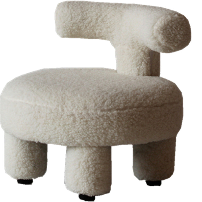 Nordic Lambswool Wood Round Chair