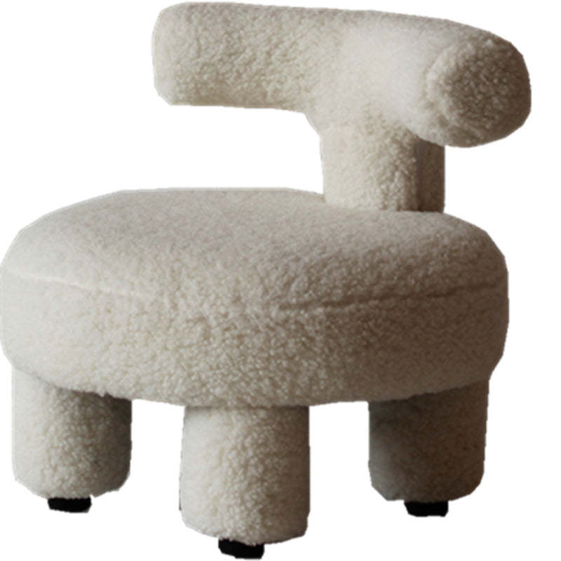 Nordic Lambswool Wood Round Chair