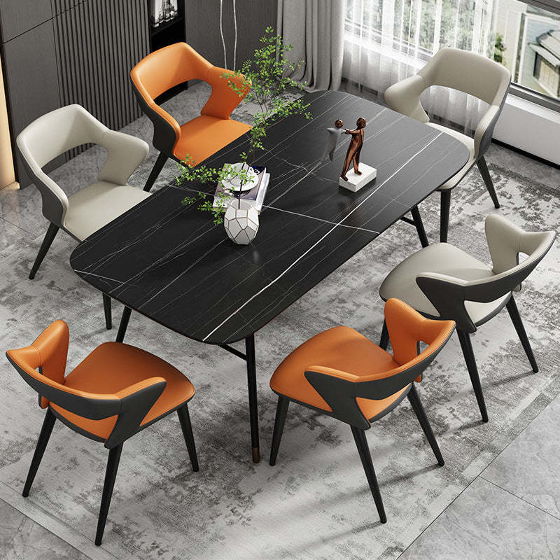 Scandinavian Leather Fabric Wing Dining Chair