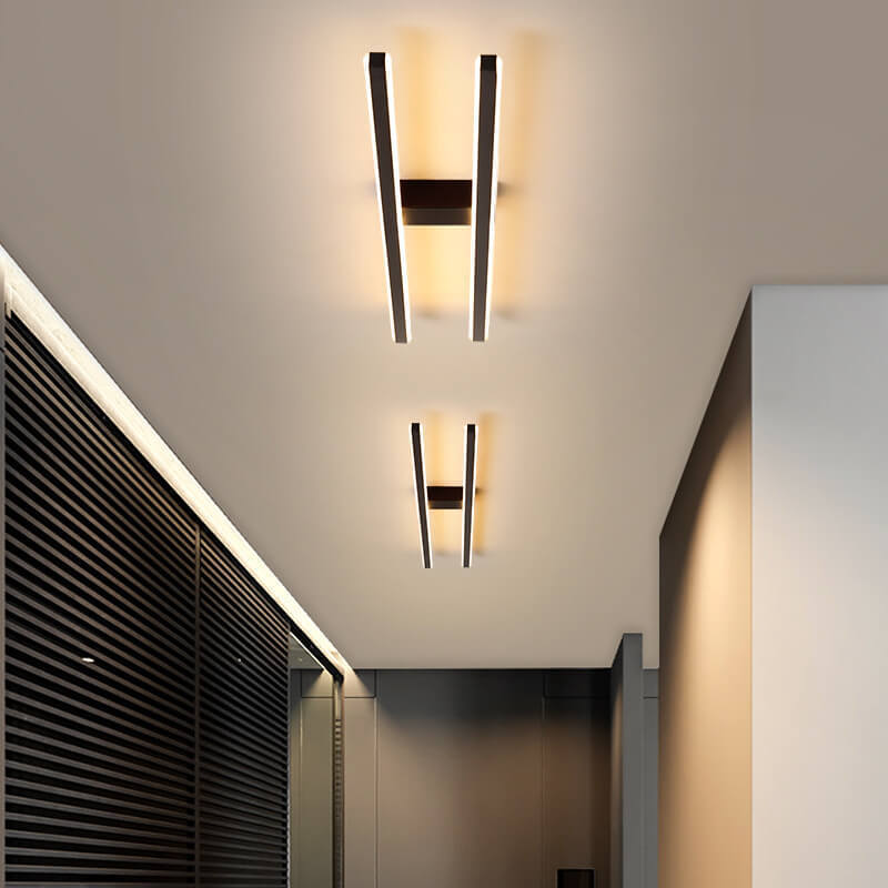 Minimalist Dual Straight-Line Ceiling Light