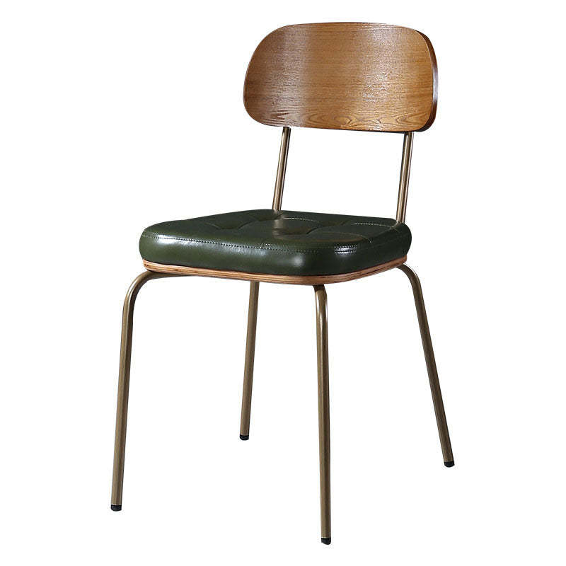 Vintage Iron PU Leather Dining Chair