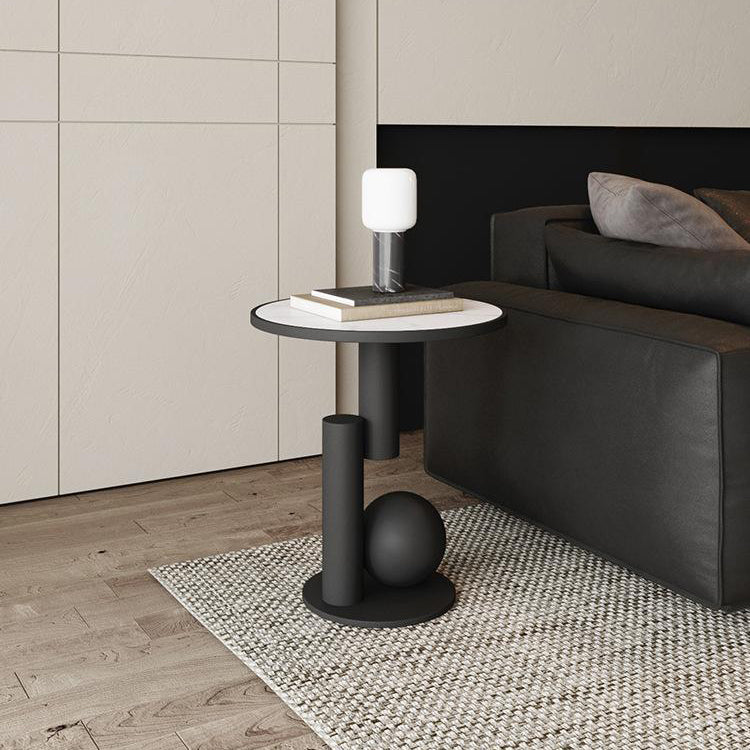 Contemporary Sintered Stone Geometric Coffee Table — Pink
