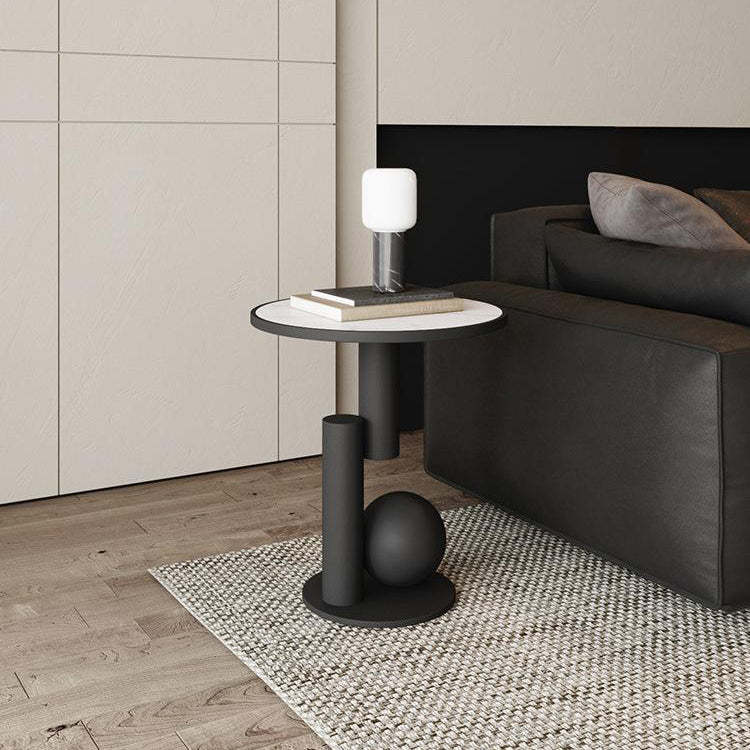 Minimalist sintered geometric black coffee tables, Lighom