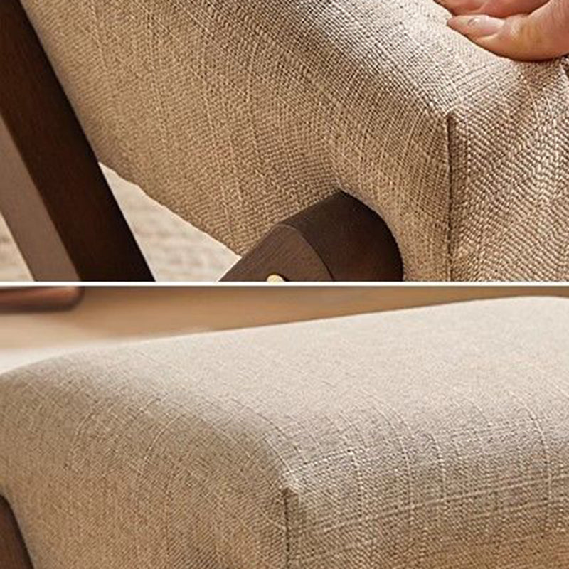 Chinese Rectangular Wood Fabric Backless Armless Chair