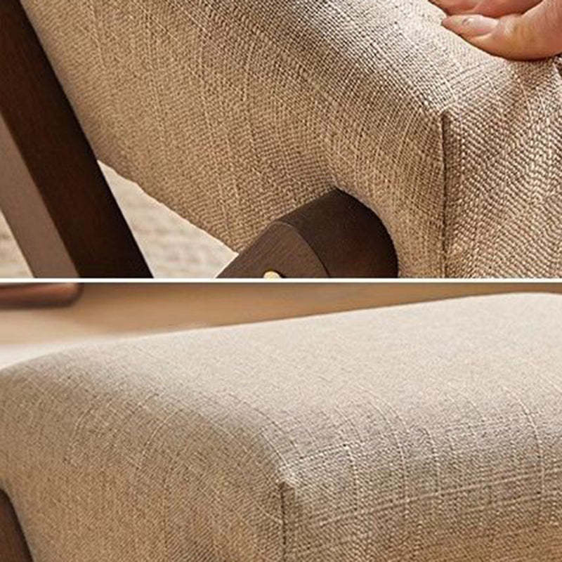 Chinese Rectangular Wood Fabric Backless Armless Chair