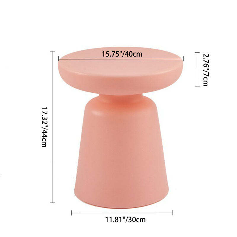 Minimalist Round Plastic Coffee Table — Red
