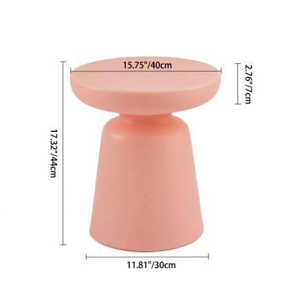 Minimalist Round Plastic Coffee Table — Red