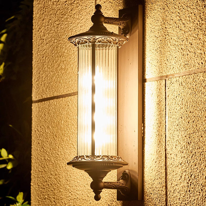 Retro Aluminum Glass Cylinder Wall Sconce